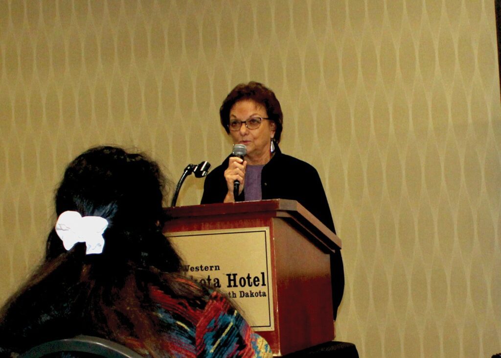 Dr. Cherie Farlee giving a presentaion at the Lakota Nation Education Conference at Ramkota Best Western. (Photo by Kirk Dickerson)