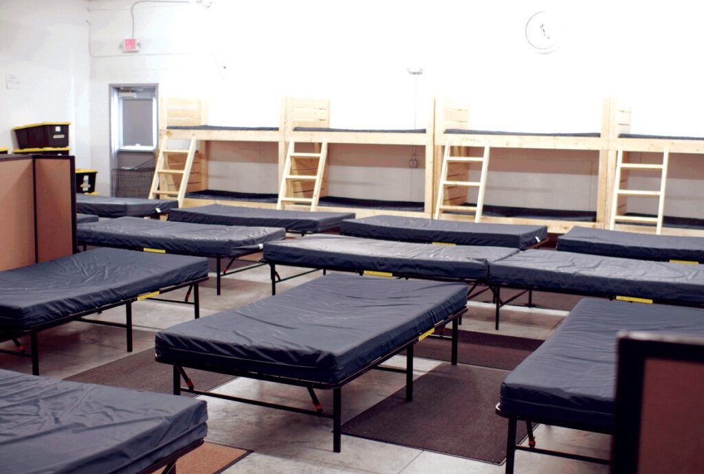 Beds inside the Flathead Warming Center in Kalispell, MT. (Photo courtesy Flathead Warming Center)