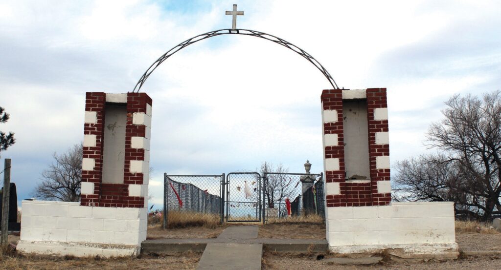 Wounded Knee Massacre mass gravesite. (Photo by Ernestine Anunkasan Hopa)