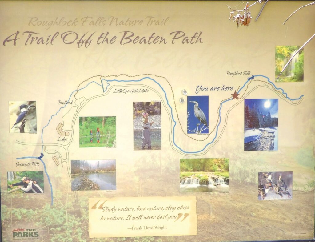 Information provided to hikers following a trail to Roughlock Falls in Spearfish Canyon. (Photo by Marnie Cook)