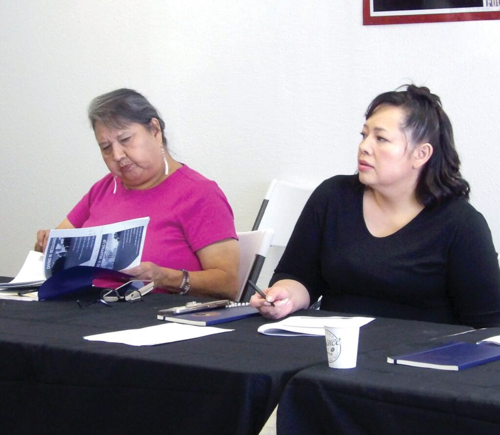 Jean Roach and Peri Pourier at legislative advocacy training. (Photo by Marnie Cook)
