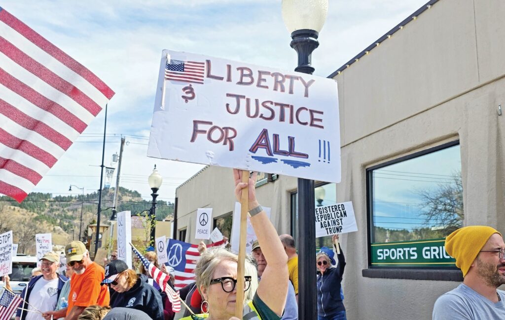 No Kings Rally in Spearfish. (Photo by Marnie Cook)