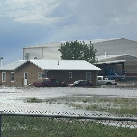 Flooding in the Oglala area. (Photo by Rhonda Dreamer)
