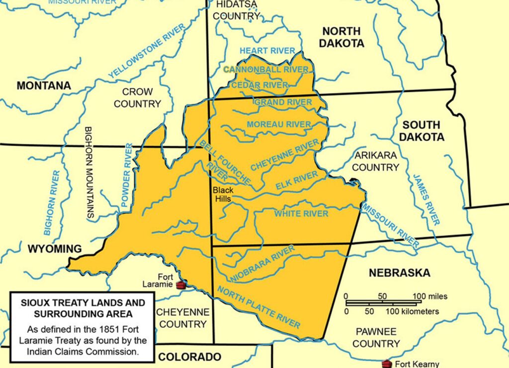 Sioux Treaty Land Map from Staning Rock